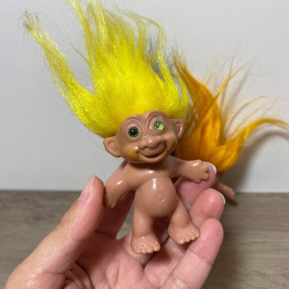 Etone Treasure Trolls Cute Collectible Kids Toys Small WITH TAILS Korea 1980s - Picture 3 of 7